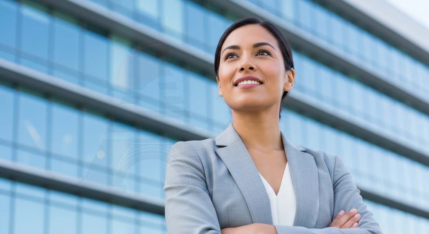 Smiling professional in a modern office
